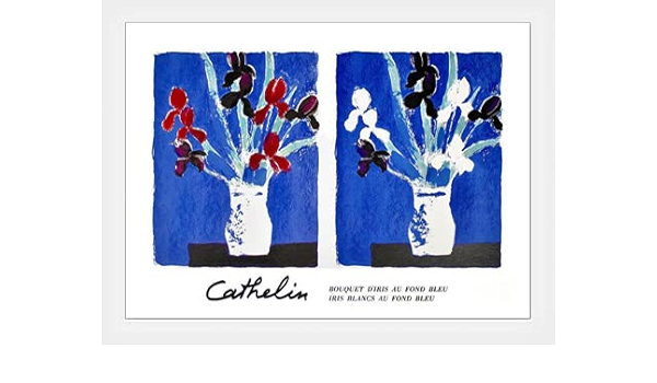 Amazon.co.jp: ポスター ベルナール カトラン Bouquet Quet dtris blue